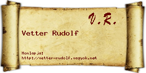 Vetter Rudolf névjegykártya
